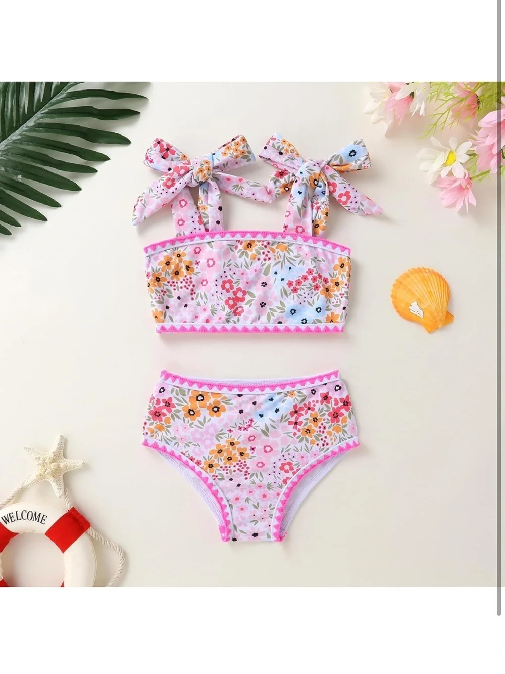 Girls Two Piece Color Block Stripe Swimwear 1048/bb5